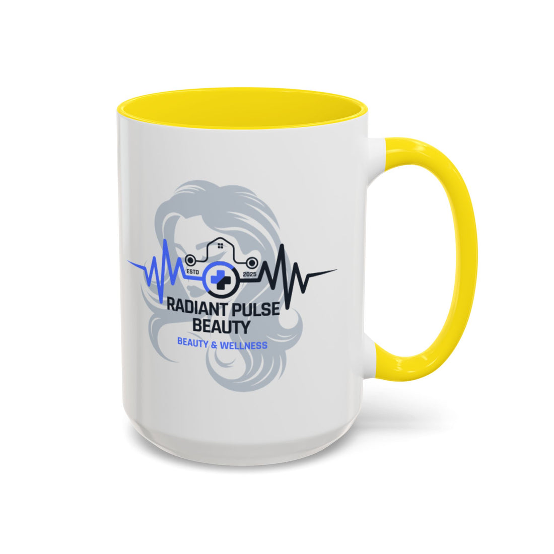 Radiant Pulse Beauty Coffee Mug — Beauty & Wellness Logo Accent Mug