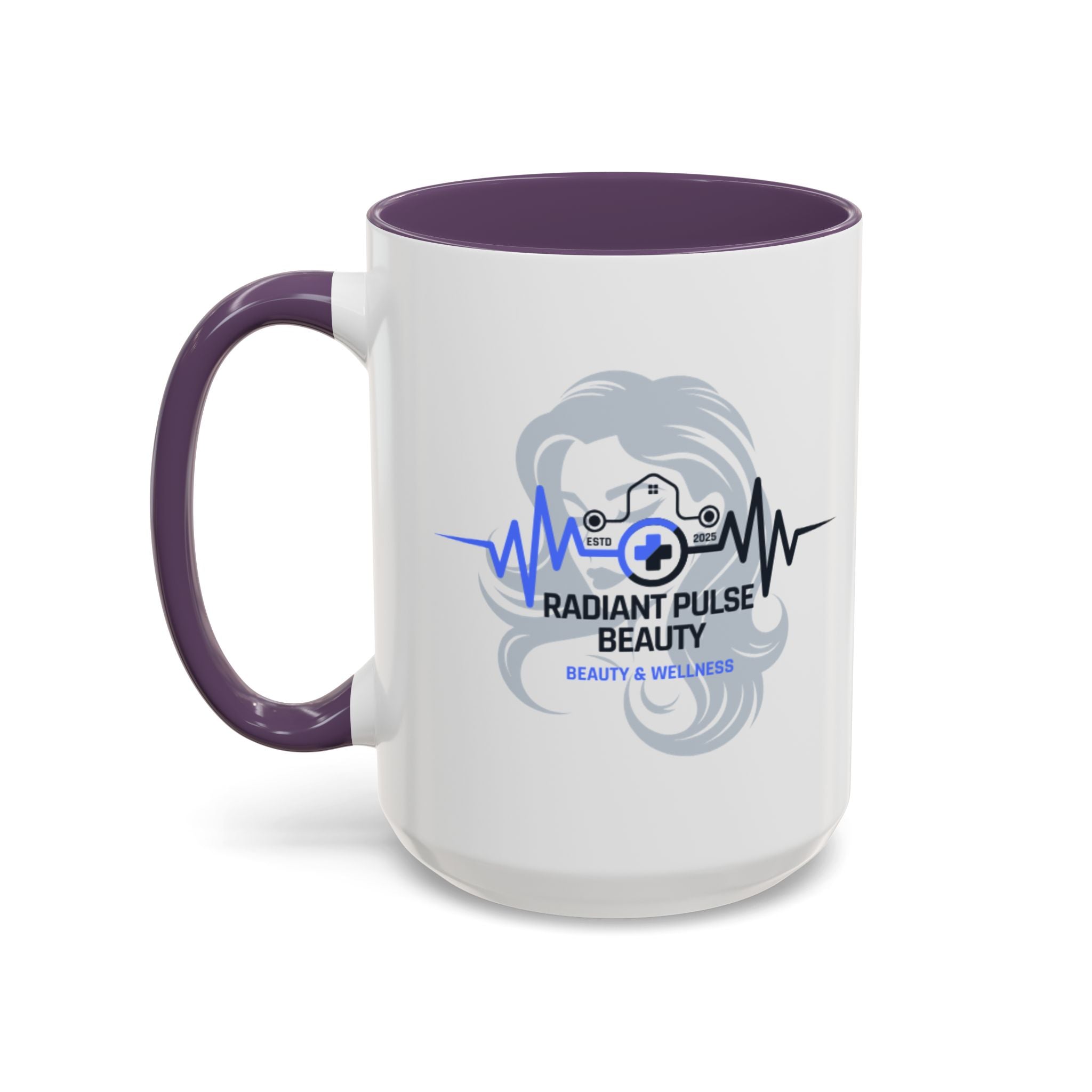 Radiant Pulse Beauty Coffee Mug — Beauty & Wellness Logo Accent Mug
