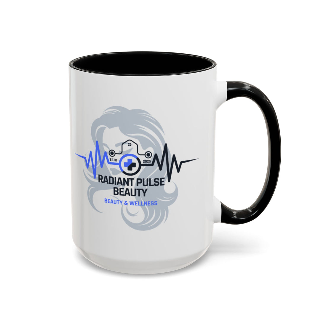 Radiant Pulse Beauty Coffee Mug — Beauty & Wellness Logo Accent Mug