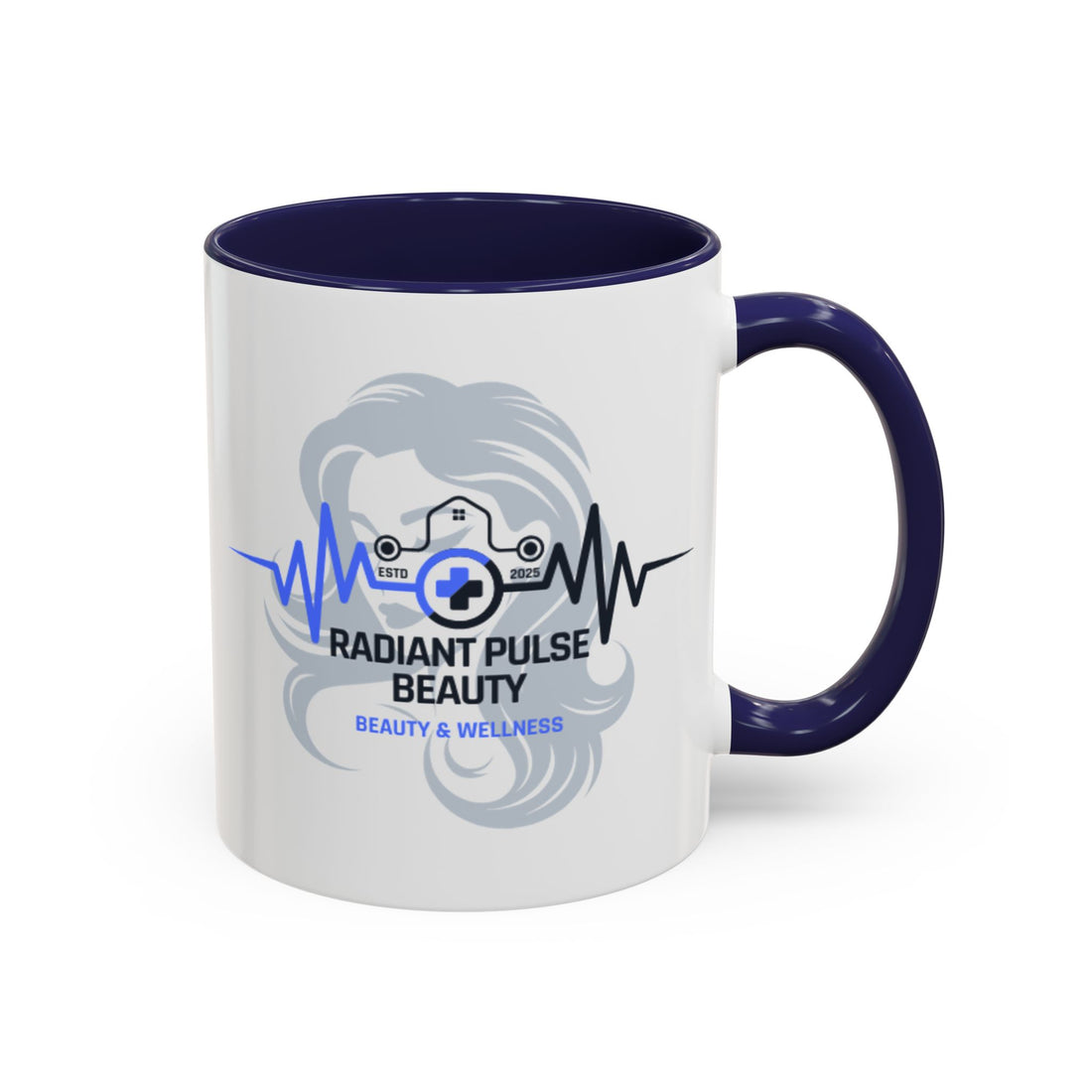 Radiant Pulse Beauty Coffee Mug — Beauty & Wellness Logo Accent Mug