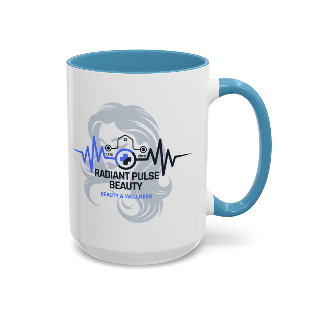 Radiant Pulse Beauty Coffee Mug — Beauty & Wellness Logo Accent Mug
