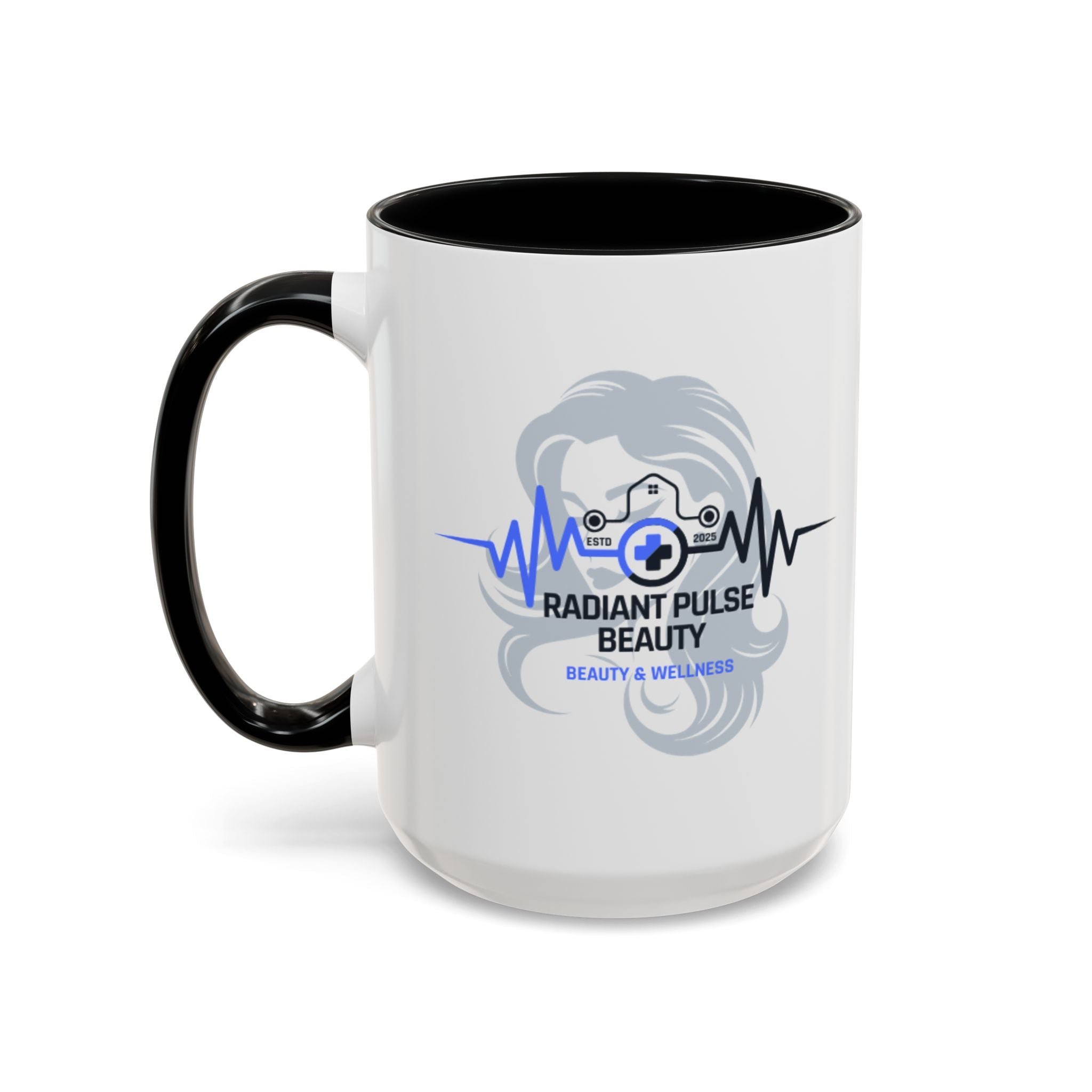 Radiant Pulse Beauty Coffee Mug — Beauty & Wellness Logo Accent Mug