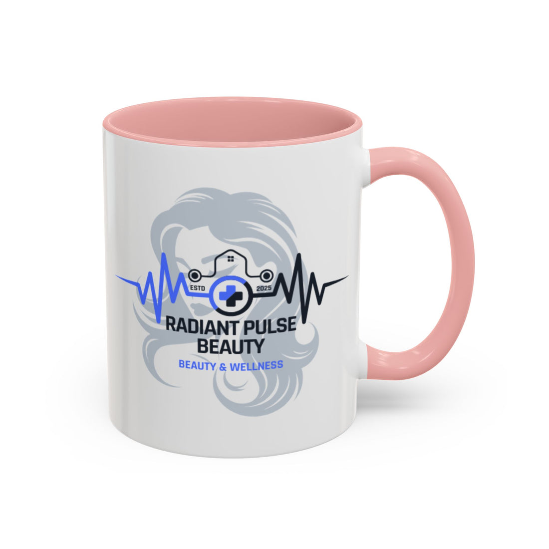 Radiant Pulse Beauty Coffee Mug — Beauty & Wellness Logo Accent Mug
