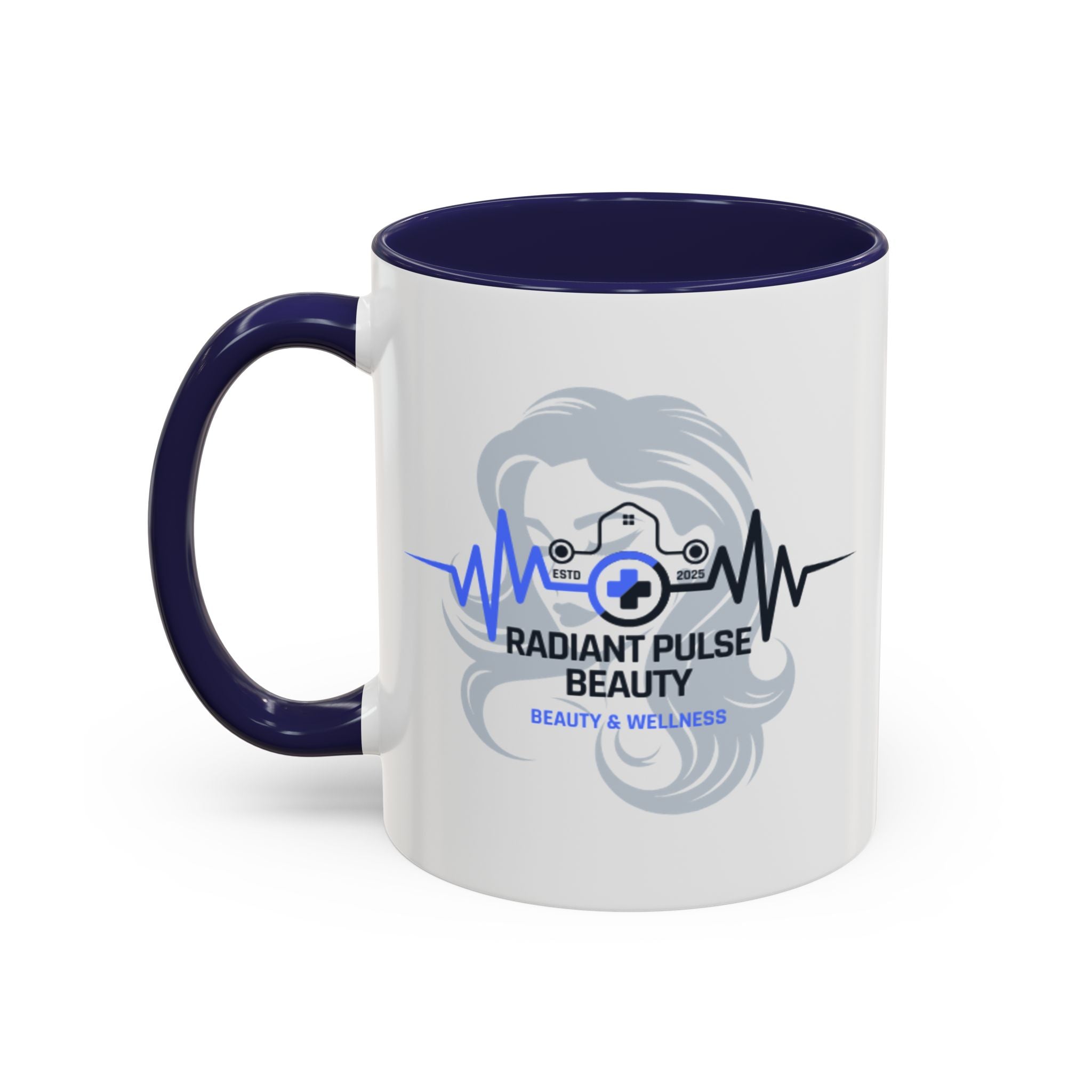 Radiant Pulse Beauty Coffee Mug — Beauty & Wellness Logo Accent Mug