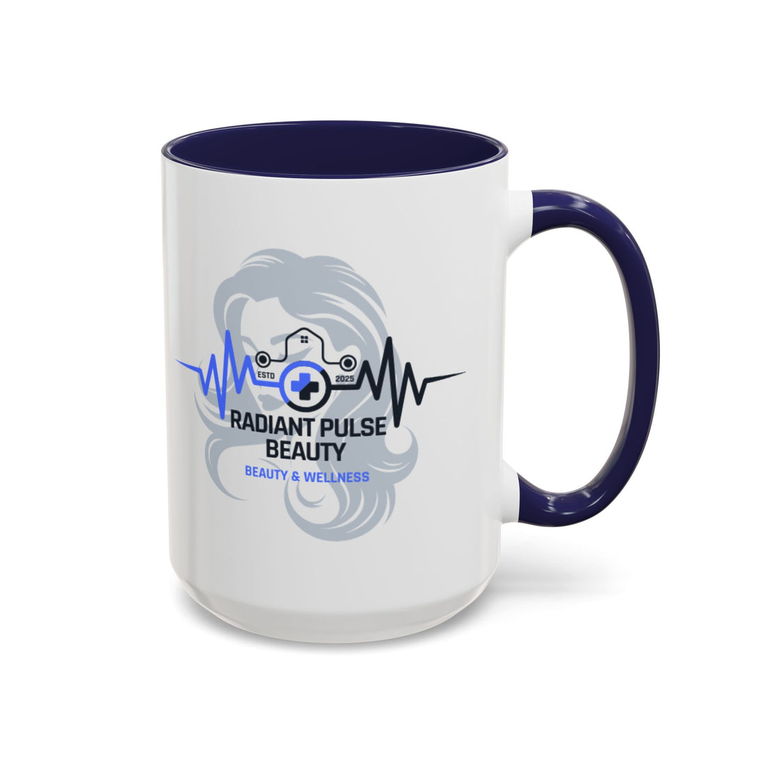 Radiant Pulse Beauty Coffee Mug — Beauty & Wellness Logo Accent Mug