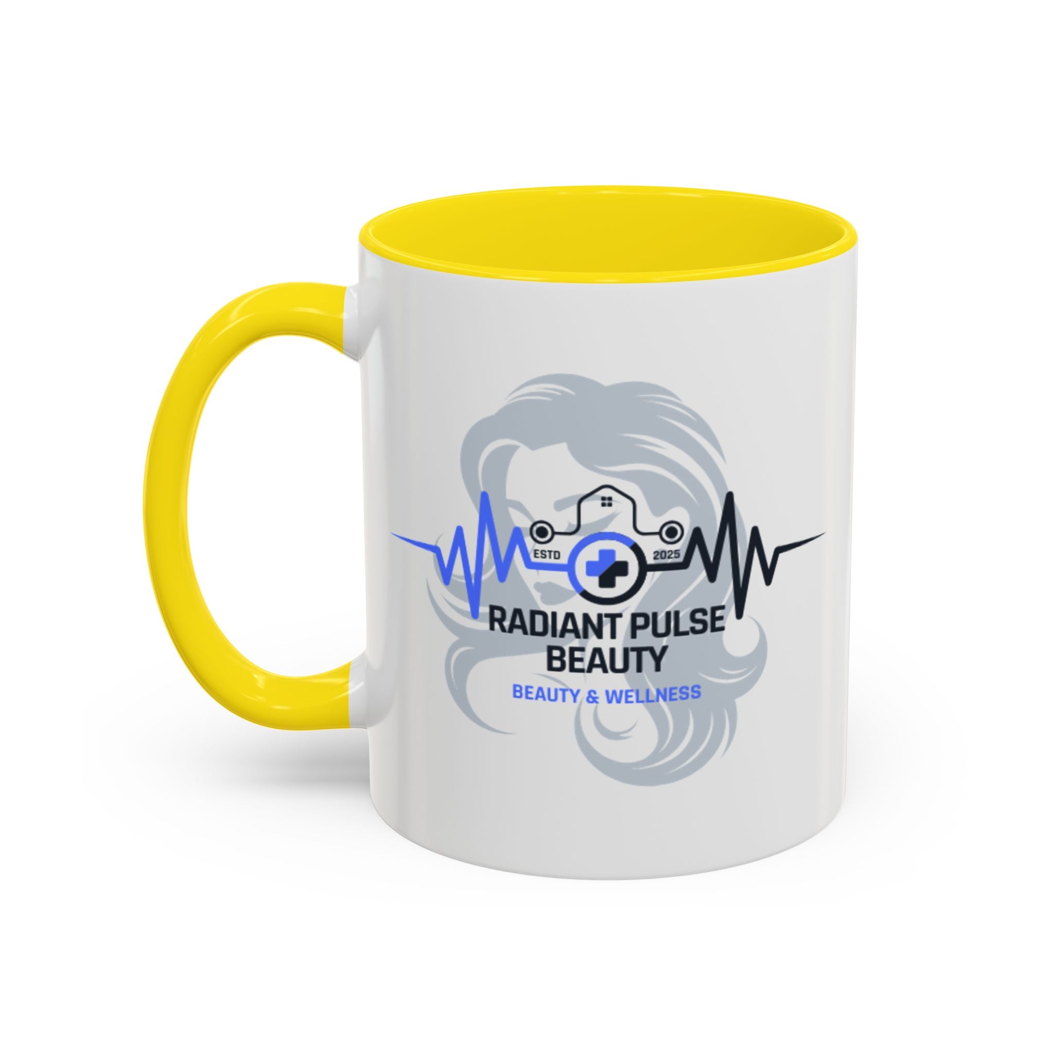 Radiant Pulse Beauty Coffee Mug — Beauty & Wellness Logo Accent Mug