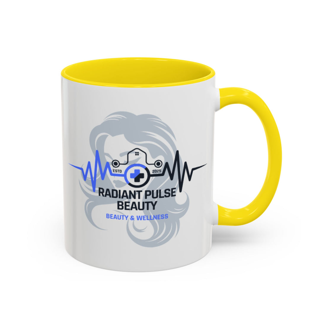 Radiant Pulse Beauty Coffee Mug — Beauty & Wellness Logo Accent Mug