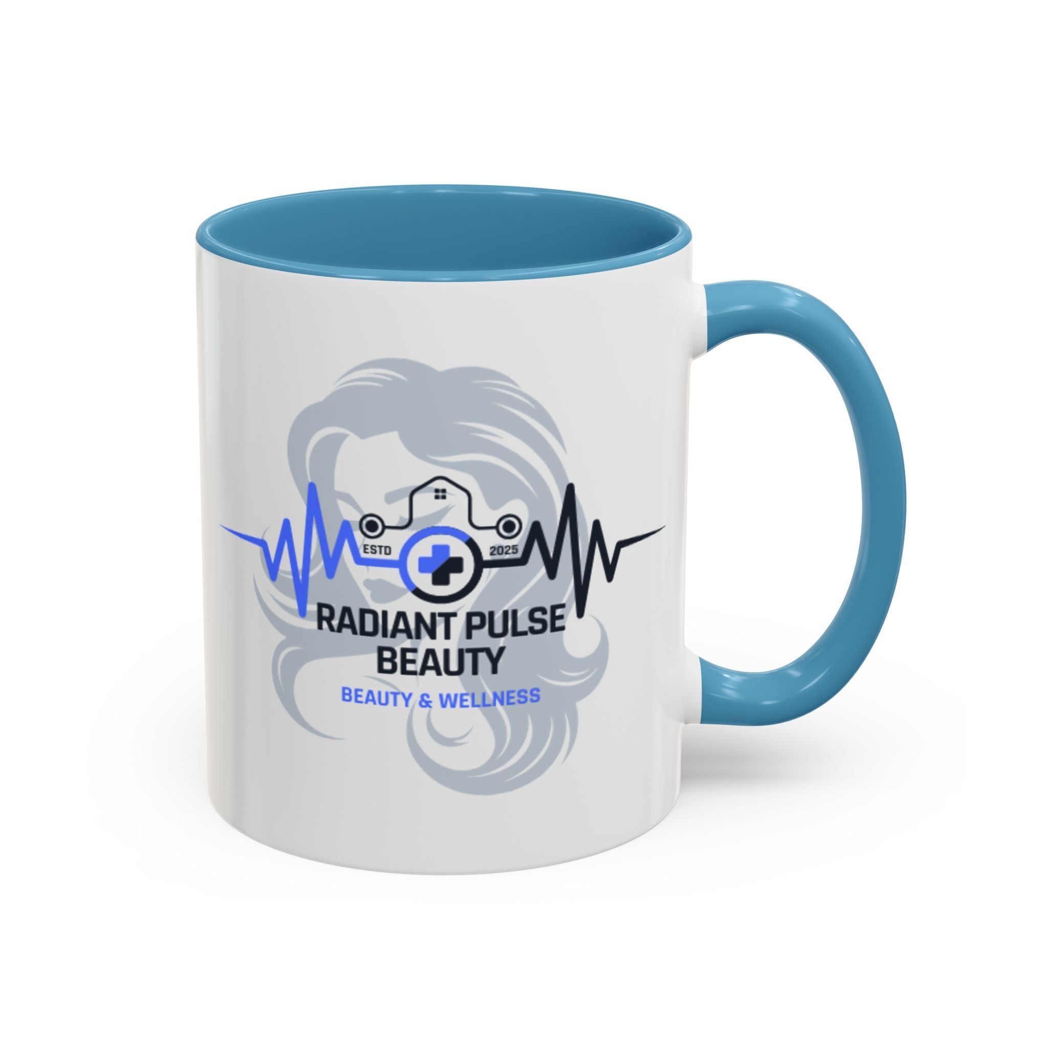 Radiant Pulse Beauty Coffee Mug — Beauty & Wellness Logo Accent Mug