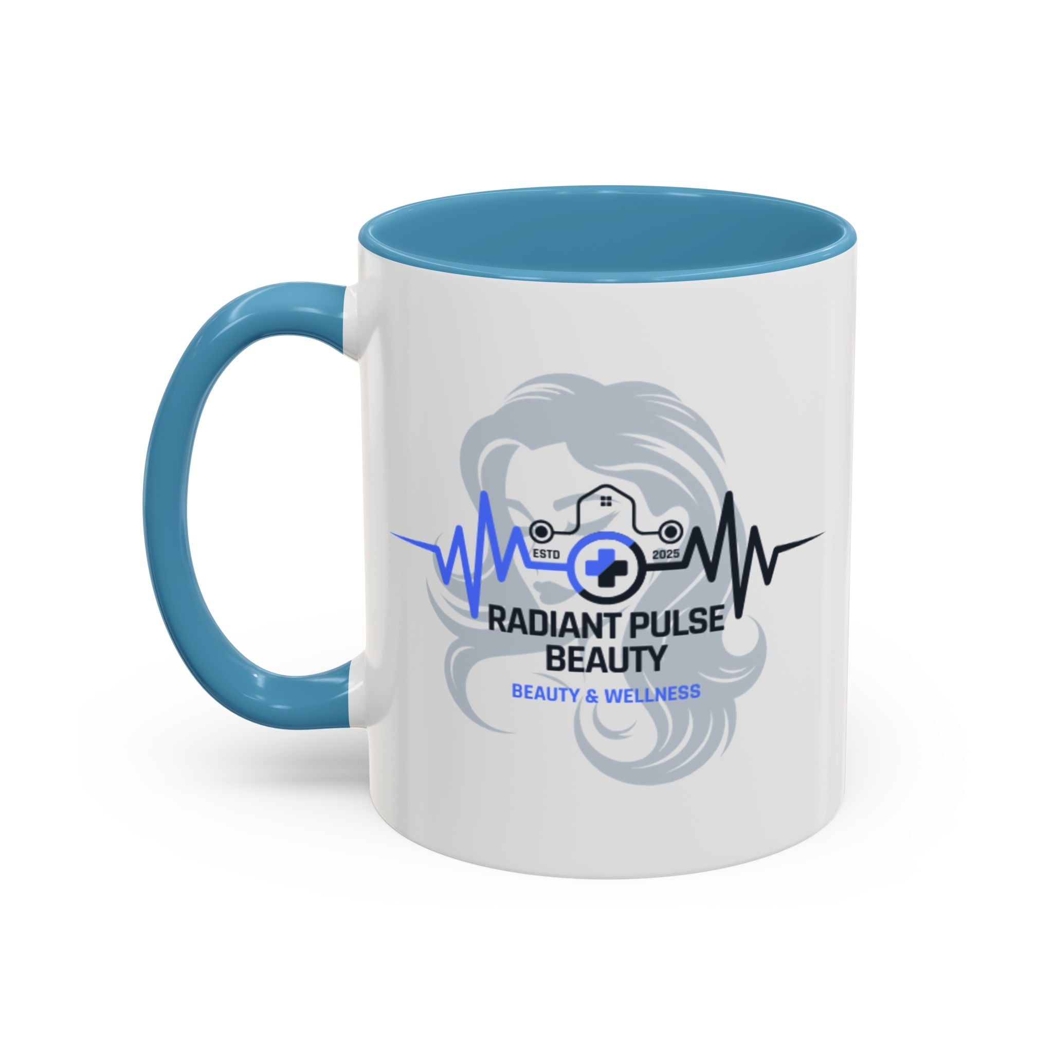 Radiant Pulse Beauty Coffee Mug — Beauty & Wellness Logo Accent Mug