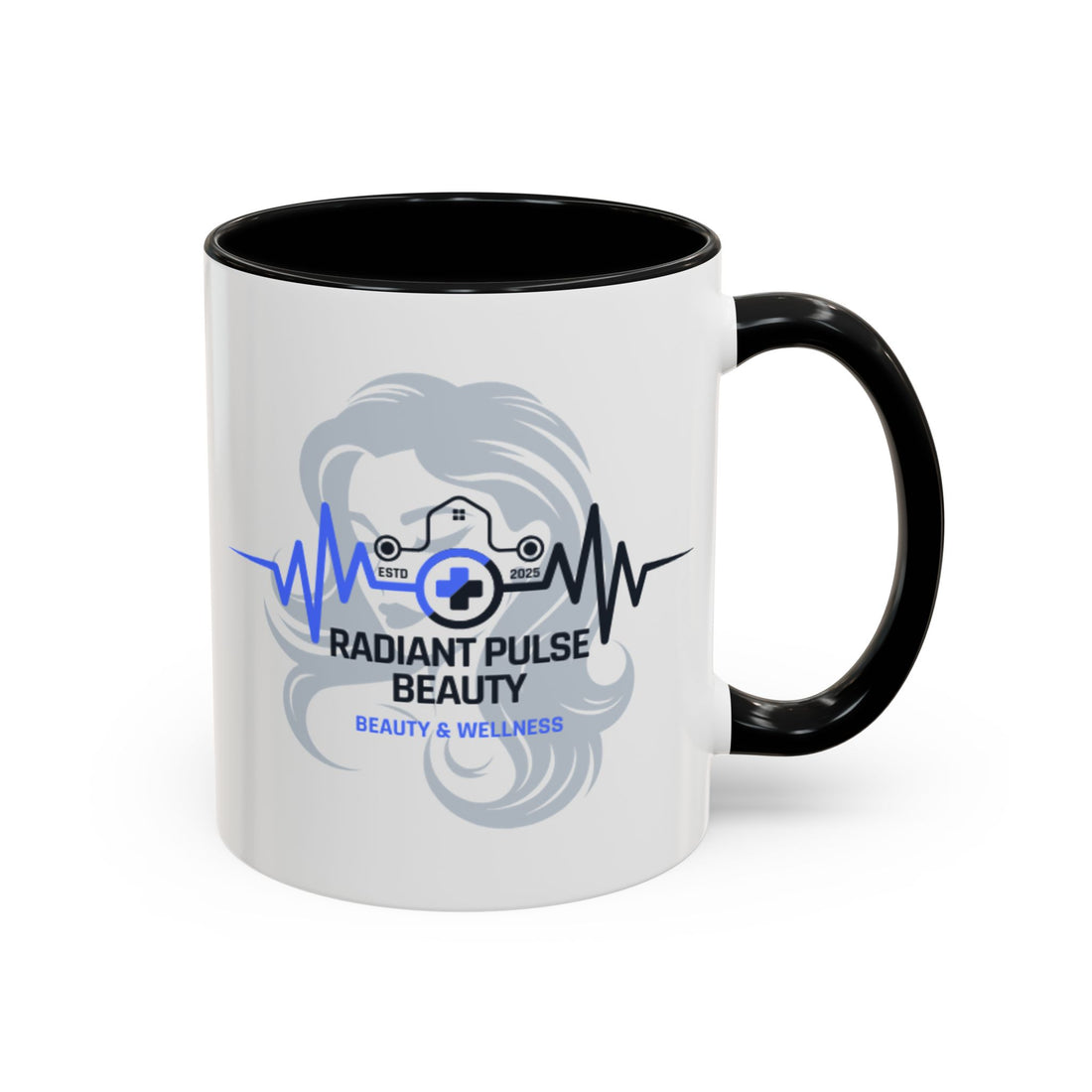 Radiant Pulse Beauty Coffee Mug — Beauty & Wellness Logo Accent Mug