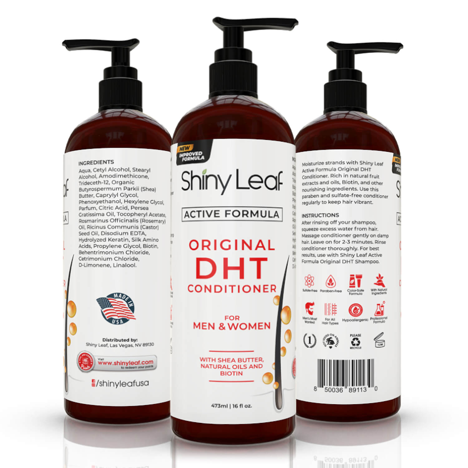 DHT Blocker Anti-Hair Loss Shampoo & Conditioner Set – Biotin (2 x 16oz)