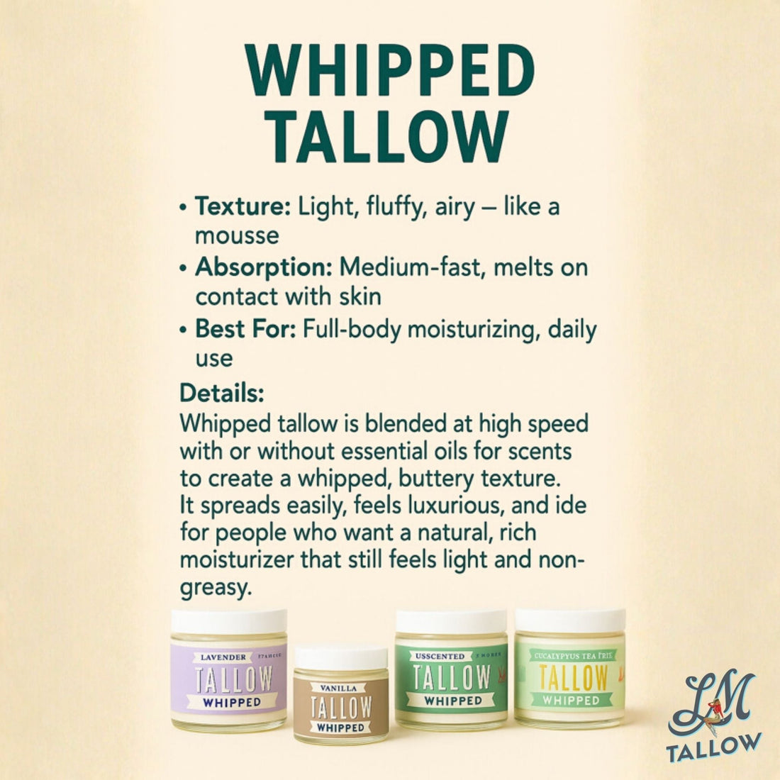 Unscented Tallow Skincare Collection – 4-Piece Gift Set