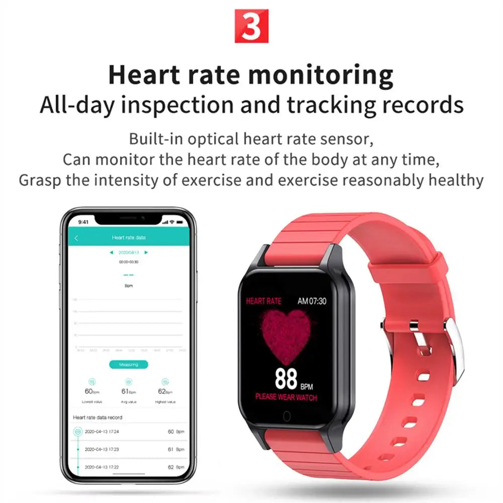 T96 Smart Watch – Body Temperature & Health Fitness Tracker