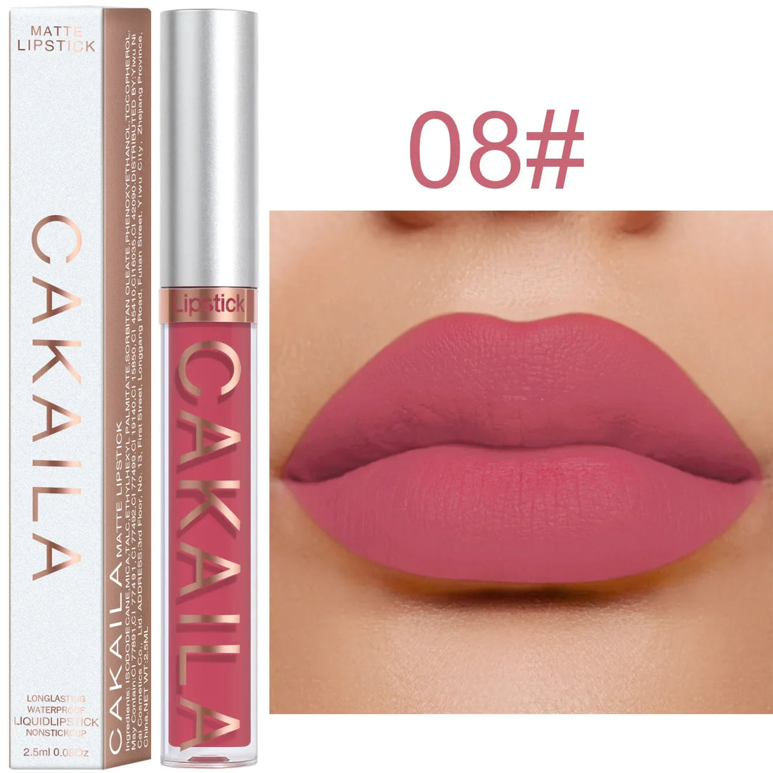 18-Color Matte Lipstick – Waterproof & Long-Lasting