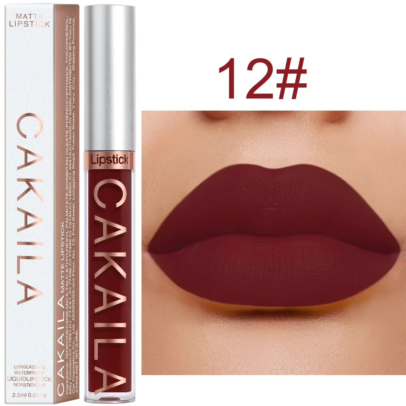 18-Color Matte Lipstick – Waterproof & Long-Lasting
