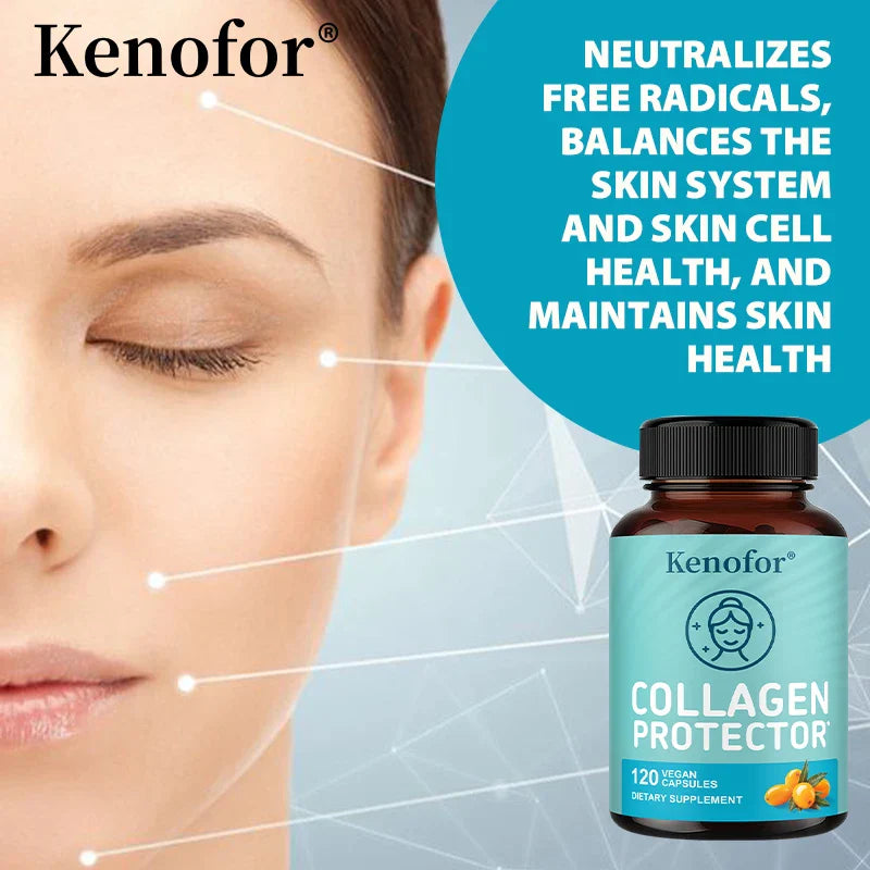 Collagen Capsules - Supports Healthy Cell Growth, for Skin Health, Antioxidant, Anti-aging, Reduce Wrinkles - Vegan Supplement