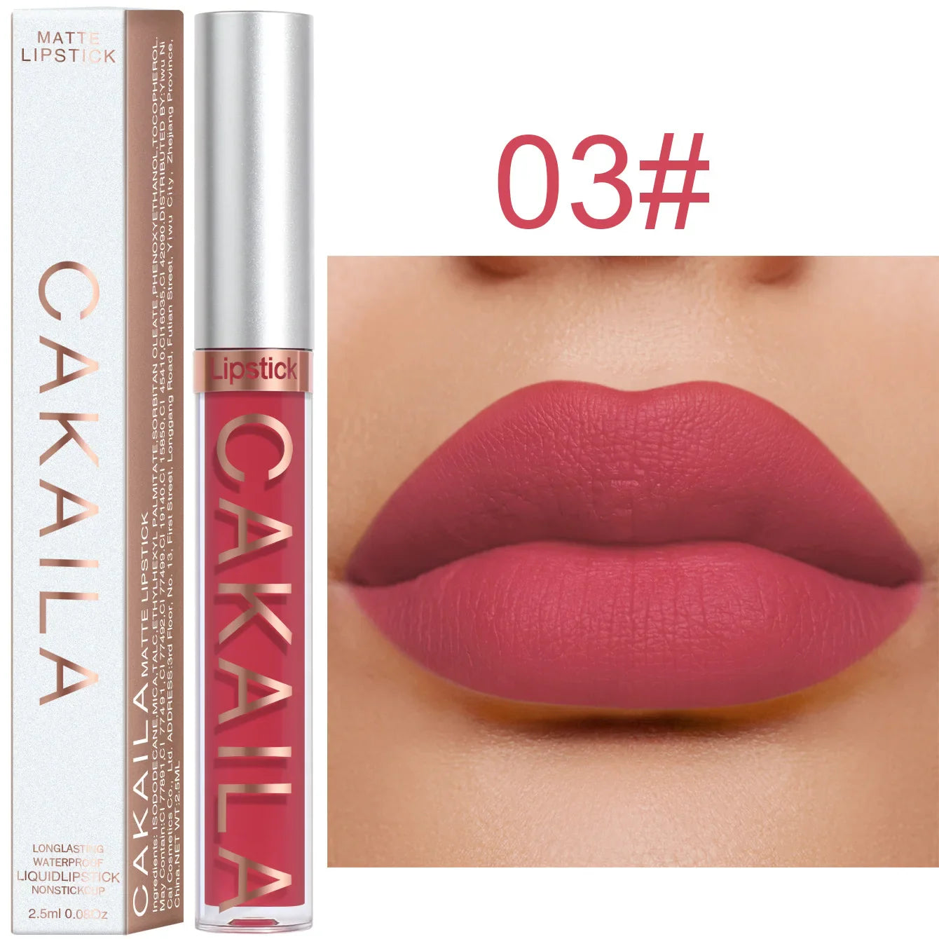 18-Color Matte Lipstick – Waterproof & Long-Lasting