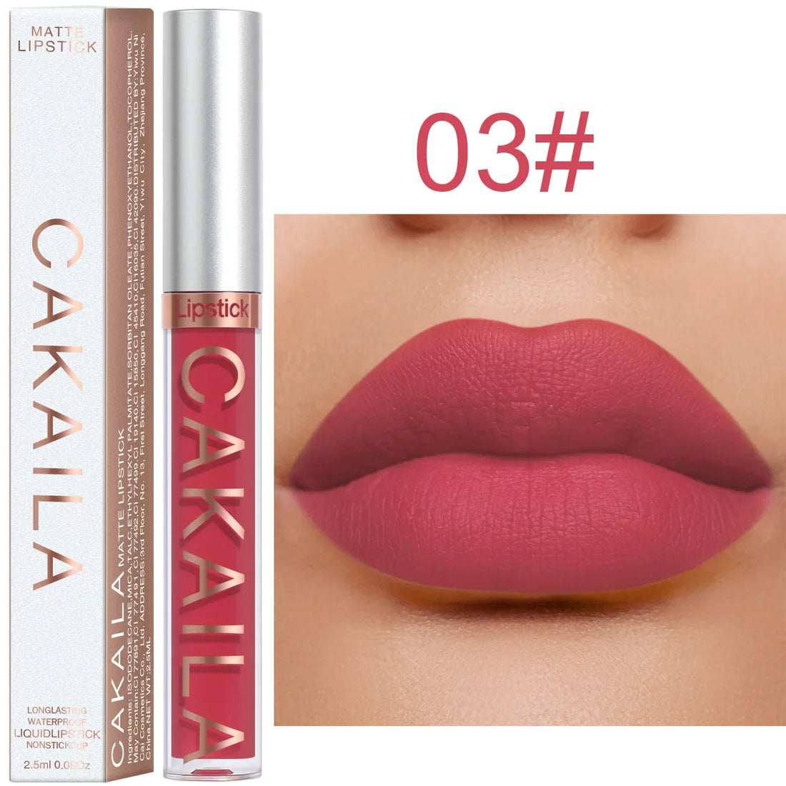 18-Color Matte Lipstick – Waterproof & Long-Lasting