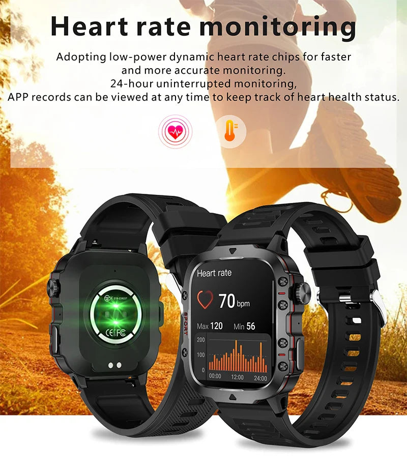 Military Smart Watch – Outdoor Sports & Fitness Tracker (Men)