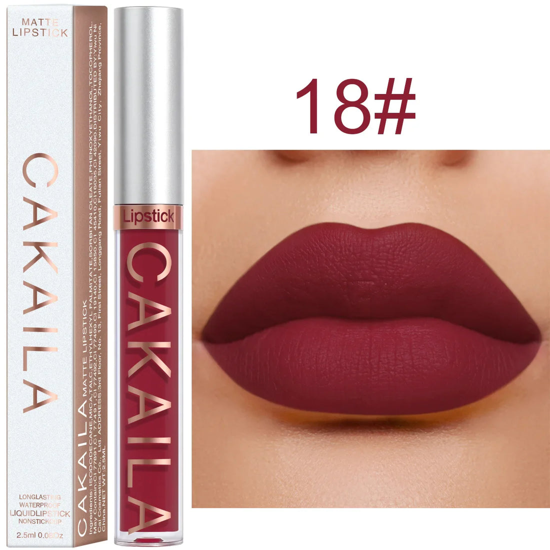 18-Color Matte Lipstick – Waterproof & Long-Lasting