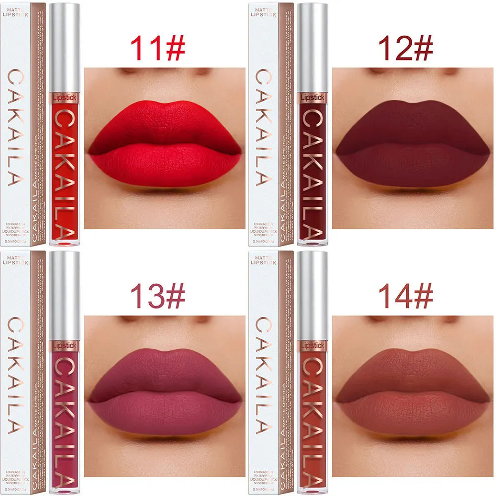 18-Color Matte Lipstick – Waterproof & Long-Lasting