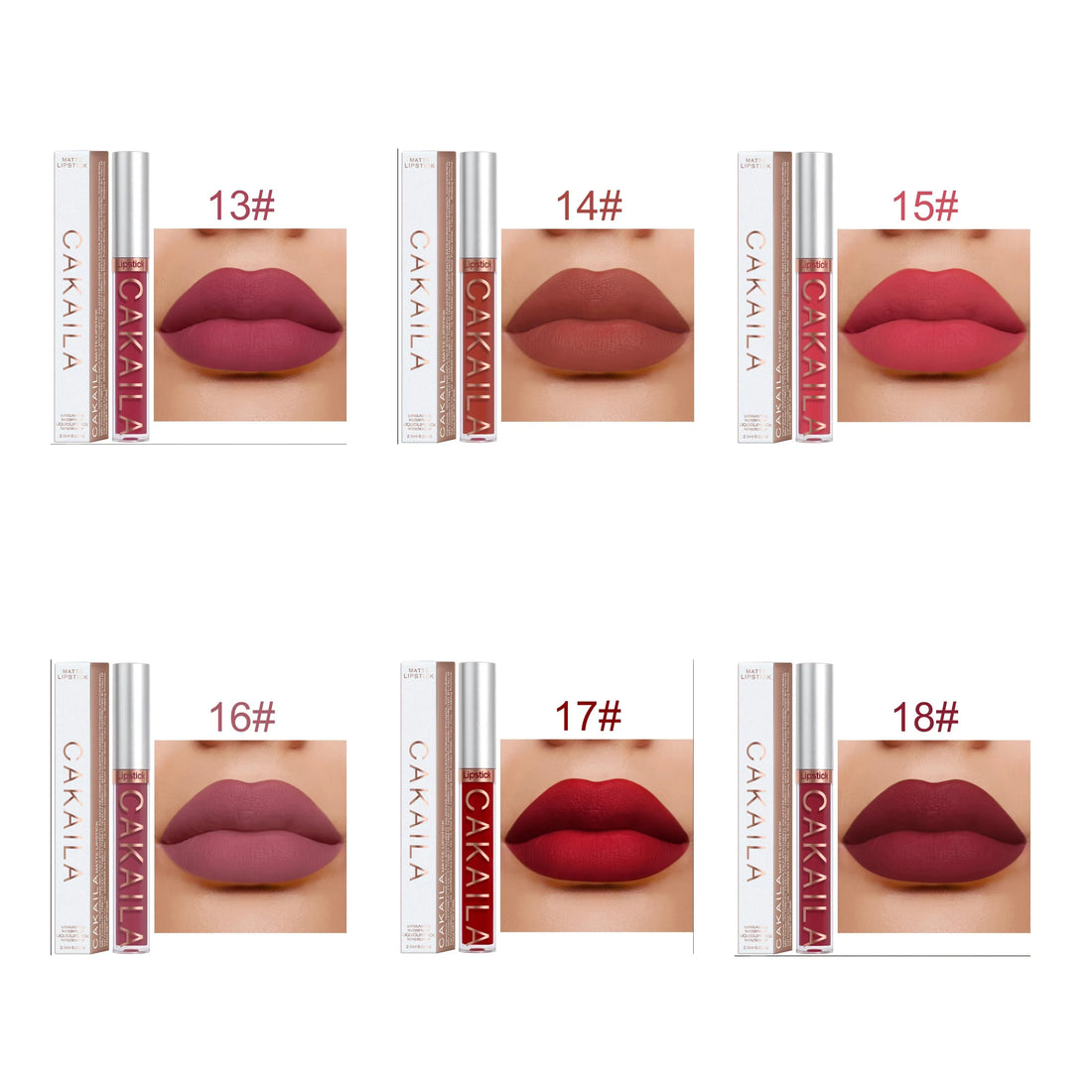 18-Color Matte Lipstick – Waterproof & Long-Lasting