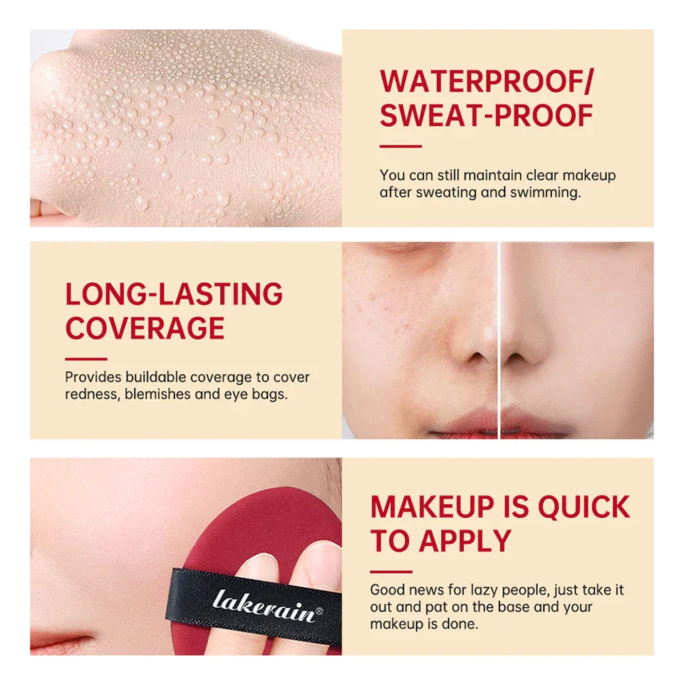 Lakerain Sunscreen Cushion Foundation – Waterproof & Brightening