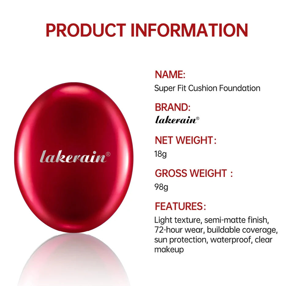 Lakerain Sunscreen Cushion Foundation – Waterproof & Brightening