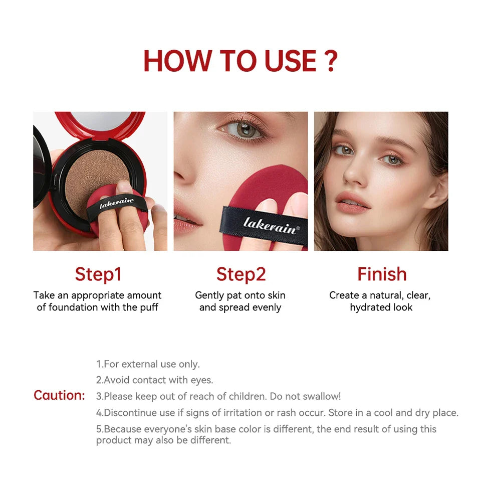 Lakerain Sunscreen Cushion Foundation – Waterproof & Brightening