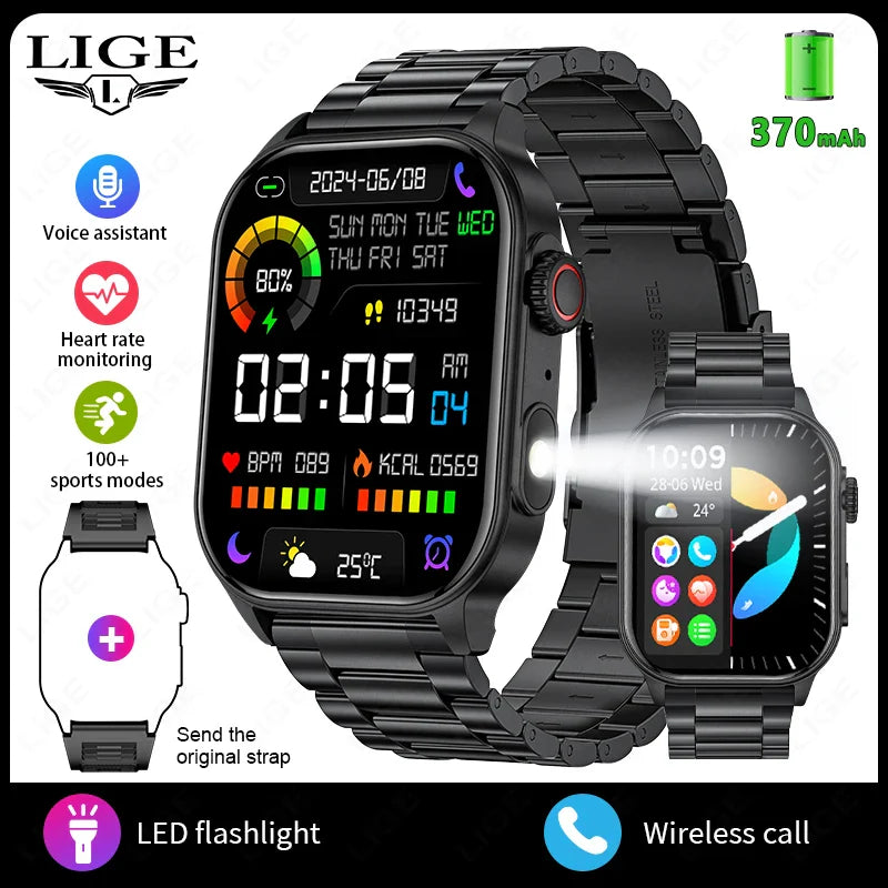 LIGE FlashSmart – HD Sports & Health Tracker with AI