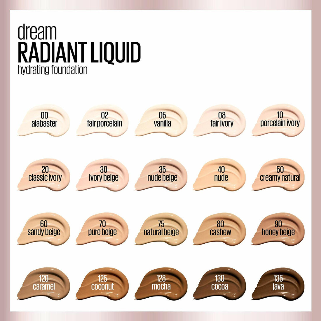 Dream Radiant Liquid Foundation – Medium Coverage, Hydrating (Java, 1oz)